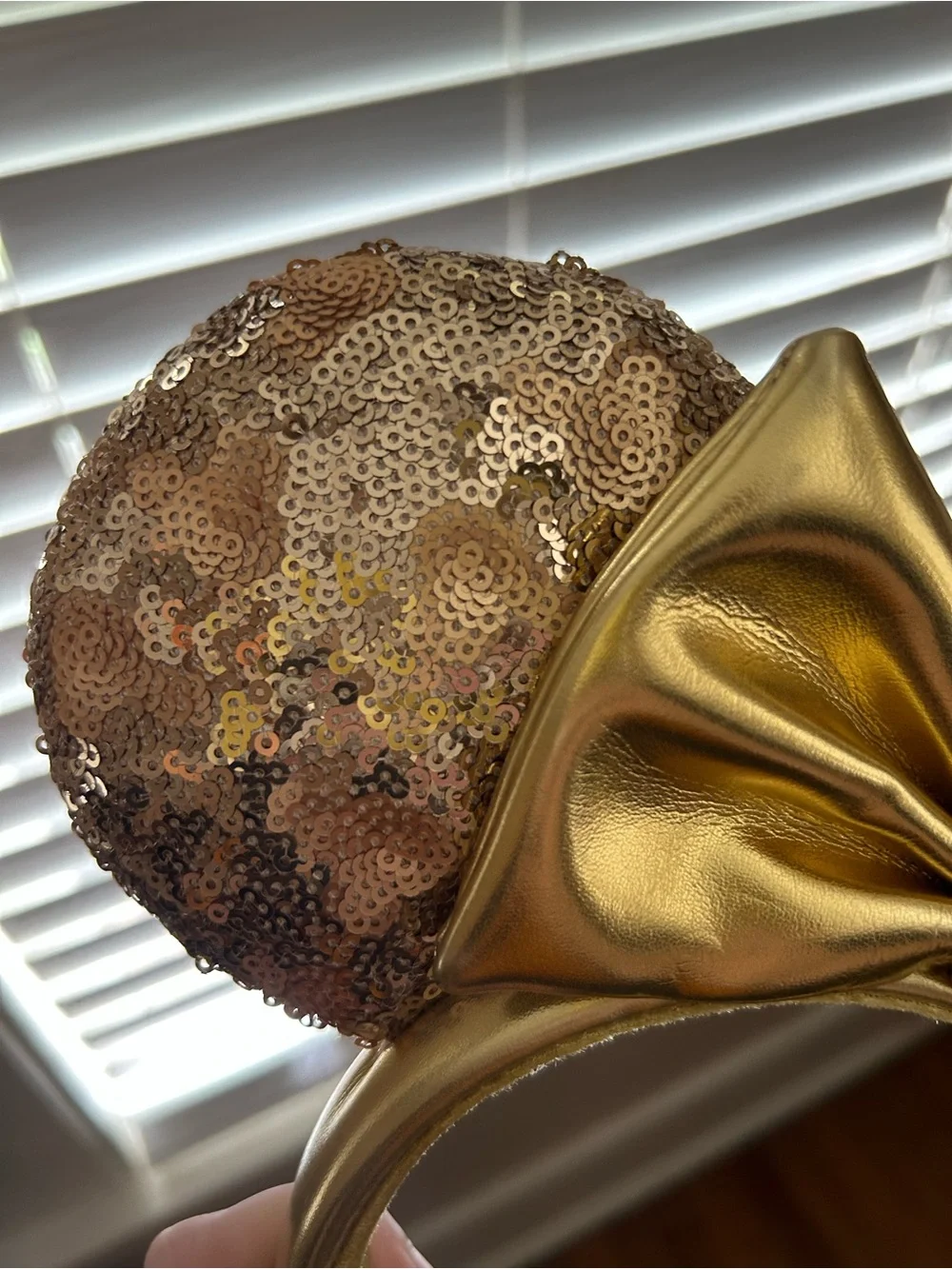 Gold Sequin Minnie Mouse Ears Headband